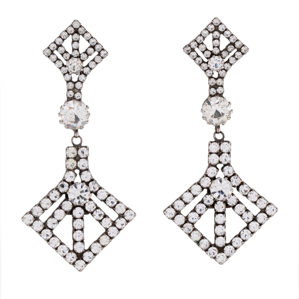 Dannijo Crystal Geometric Drop Earrings